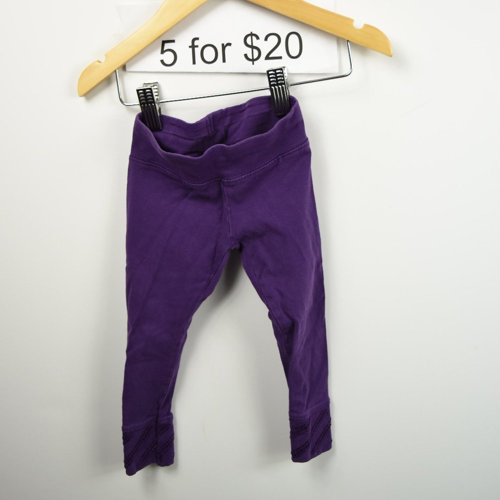 Dark purple jog pants with sequin detail 2T